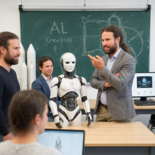 Martin_nemcik_a_lecturer_explaining_AI_creativity_tool_in_super_futuristic_spac_7ecb6b92-f5e6-49ad-af46-4046c653bf2c